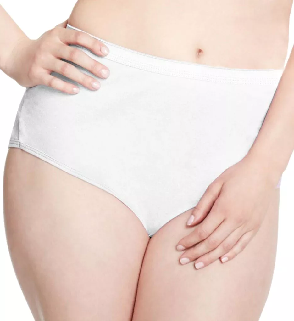 Cool Comfort Cotton White Brief Panty - 6 Pack White 9