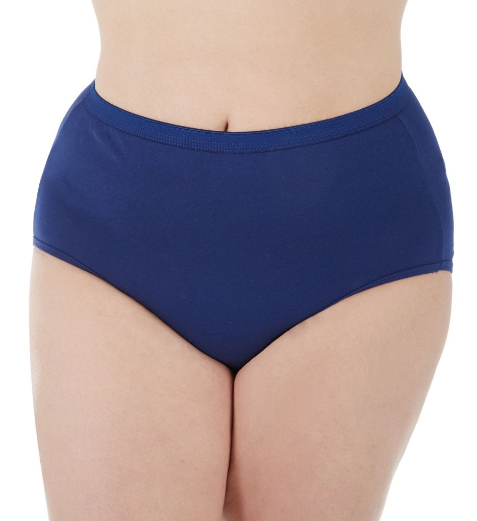 Just My Size Women's Plus Size Cool Comfort Cotton Brief 6-Pack