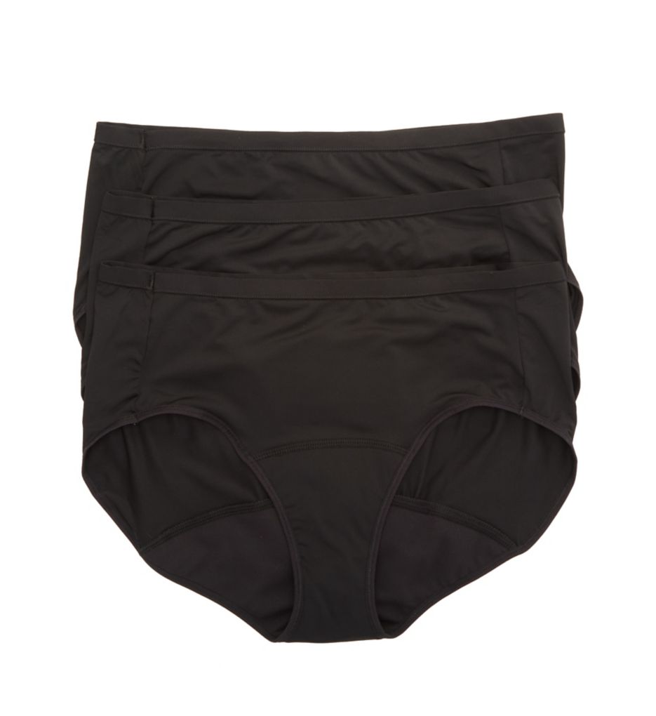 Just My Size Womens Fresh and Dry Leak Protection Liner All Black