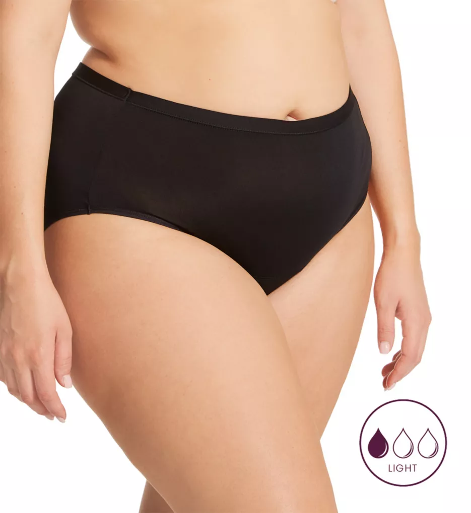 Plus Size Light Leak Brief Panty - 3 Pack Black 12