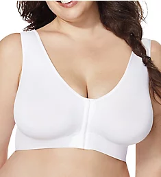 by Hanes Pure Comfort Front Closure Wirefree Bra White 1X