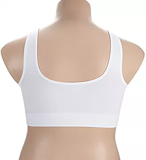 by Hanes Pure Comfort Front Closure Wirefree Bra White 1X