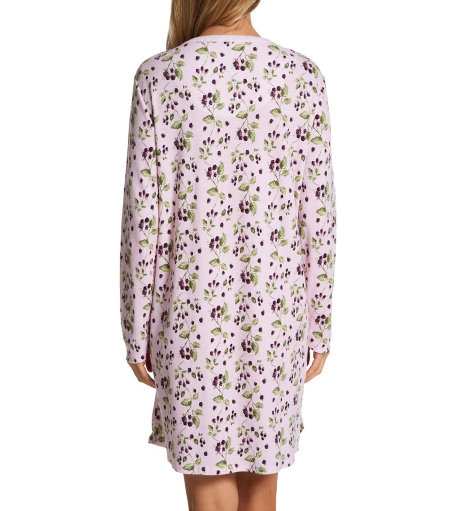 Frost Floral Long Sleeve Pintuck Short Nightshirt-bs