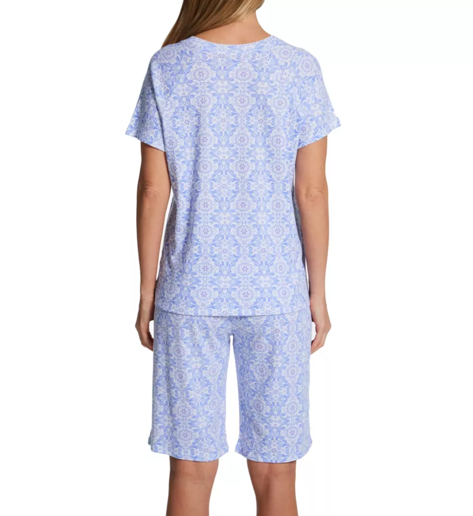 V-Neck Picot Edge Short Sleeve Bermuda PJ Set