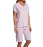 Karen Neuburger V-Neck Picot Edge Short Sleeve Bermuda PJ Set RLK0082 - Image 1