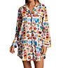 Kate Spade New York Flannel Long Sleeve Notch Collar Sleepshirt KS32556 - Image 1