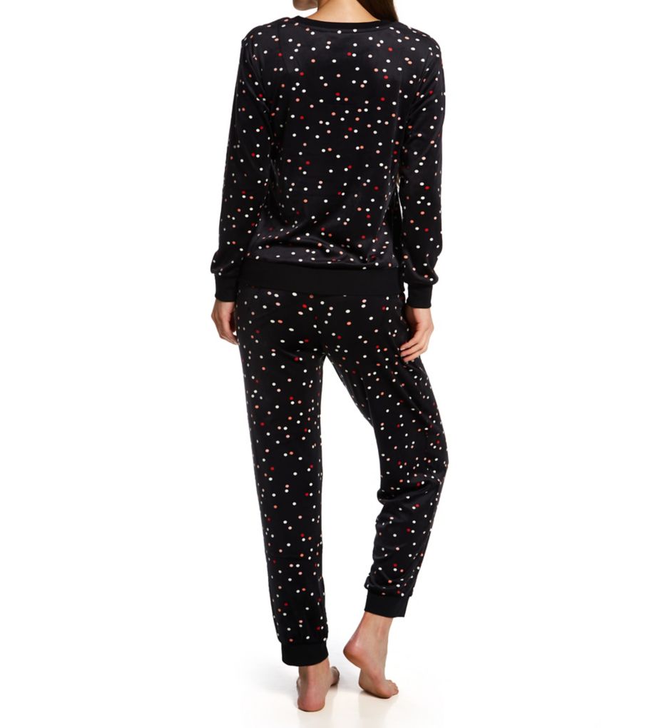  KS-QON BENG Black White Polka Dot Leggings with