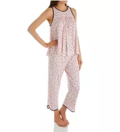 Scattered Dot Cropped PJ Set Scattered Dot Pink S