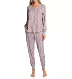 Brushed Jersey Long PJ Set Small Kisses S