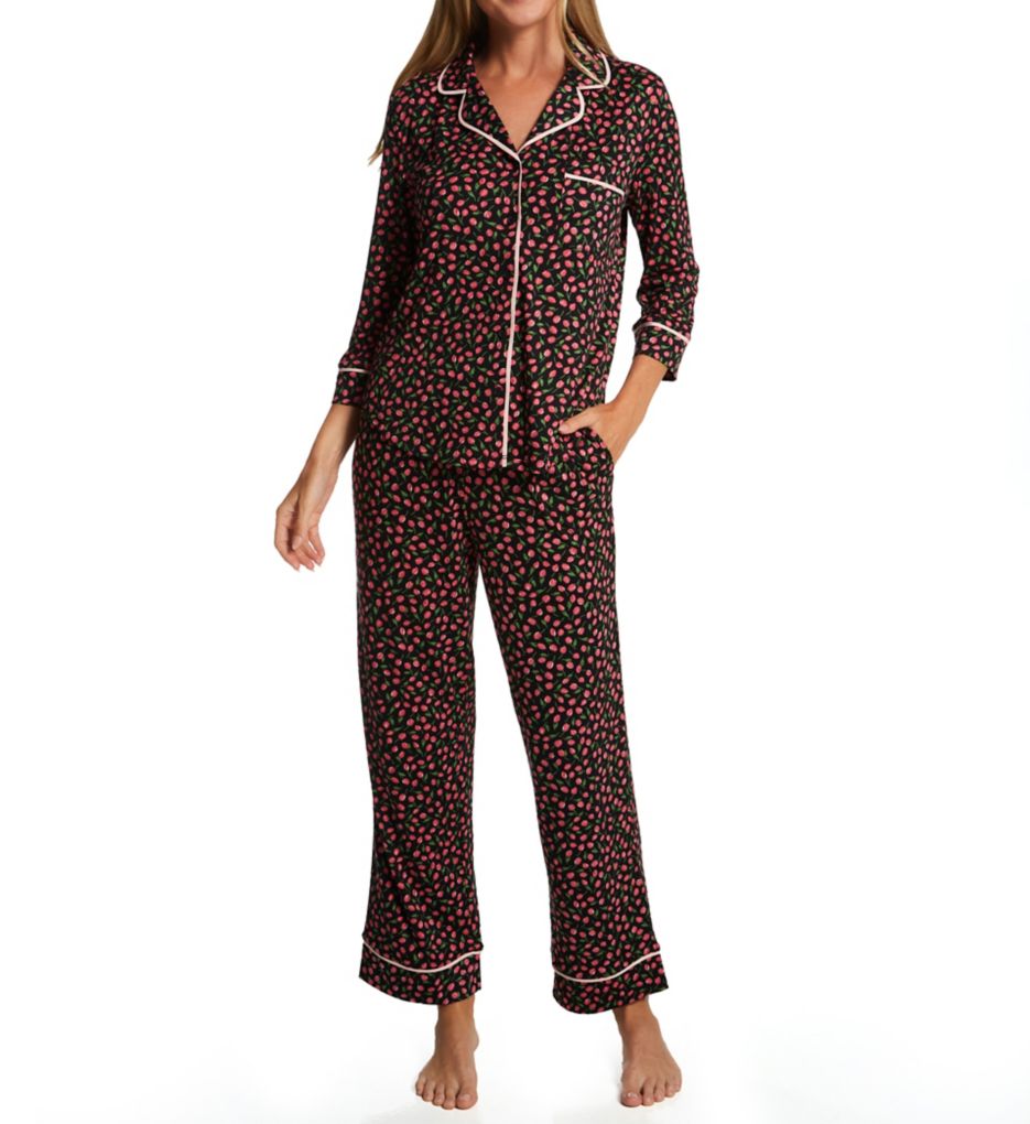 Brushed Jersey Long Sleeve Notch Collar PJ Set-fs