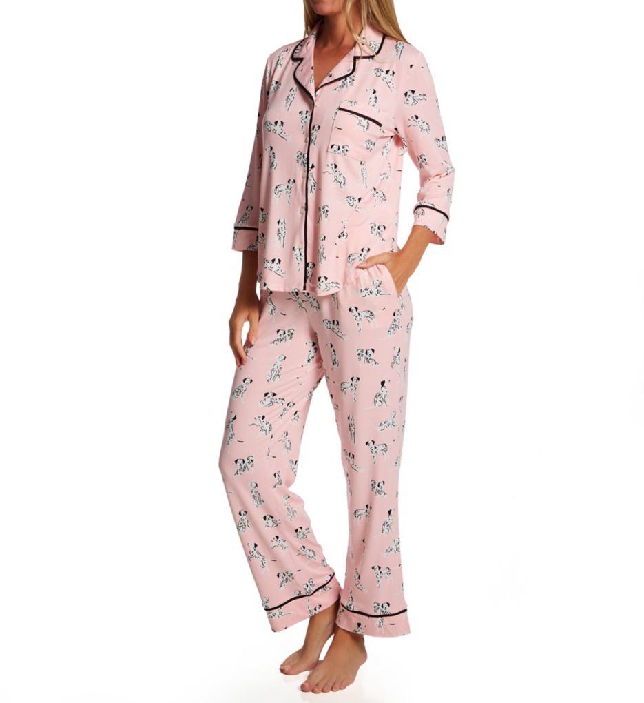 Brushed Jersey Long Sleeve Notch Collar PJ Set-gs