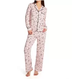 Brushed Sweater Knit Long Notch PJ Set