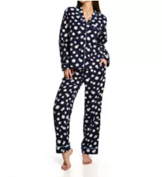 Flannel Long Notch PJ Set Mirror Ball Toss L