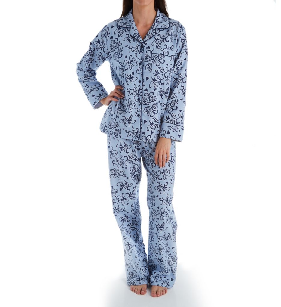 Blue Swirl Flannel Pajama Set-fs