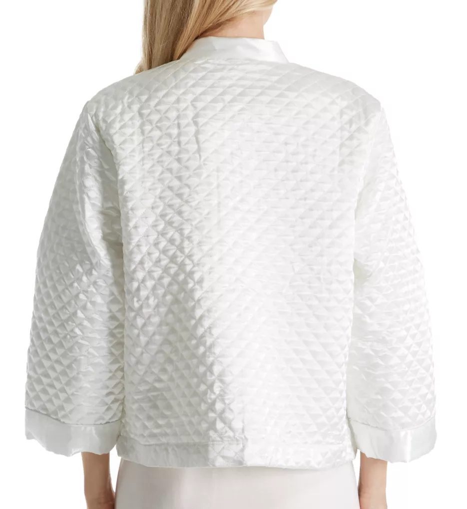 Satin Quilted Bed Jacket Ivory S