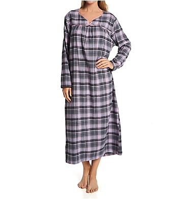 KayAnna Grey Tartan Flannel Gown