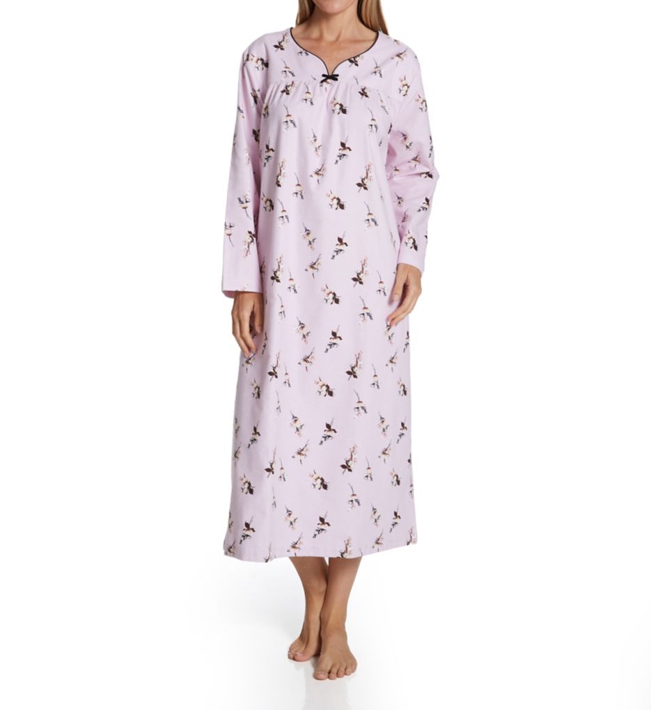 Pink Bouquet Flannel Gown-fs