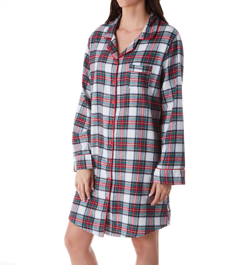 Printed Flannel Plaid Sleepshirt