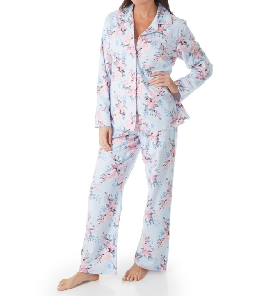 Printed Bouquet Flannel Pajama Set