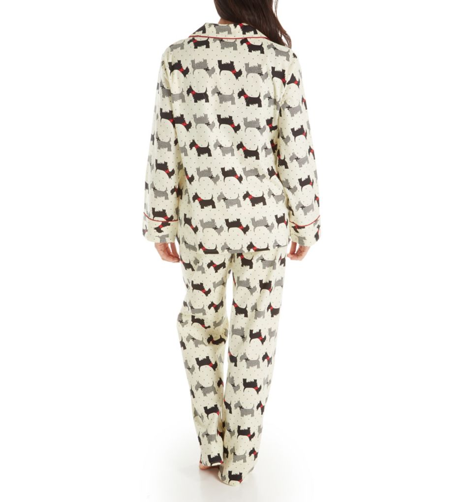 Printed Scottie Dog Flannel Novelty Pajama Set