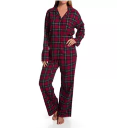 100% Cotton Flannel Plaid PJ Set Red Yellow Plaid S