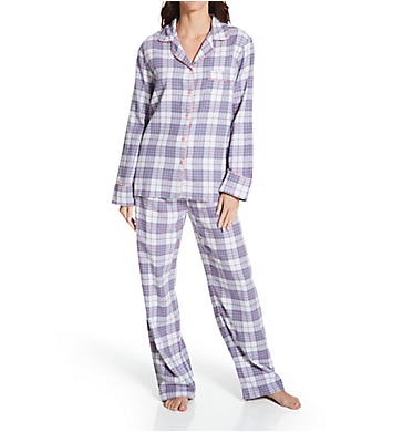 KayAnna Printed Plaid Flannel Pajama Set
