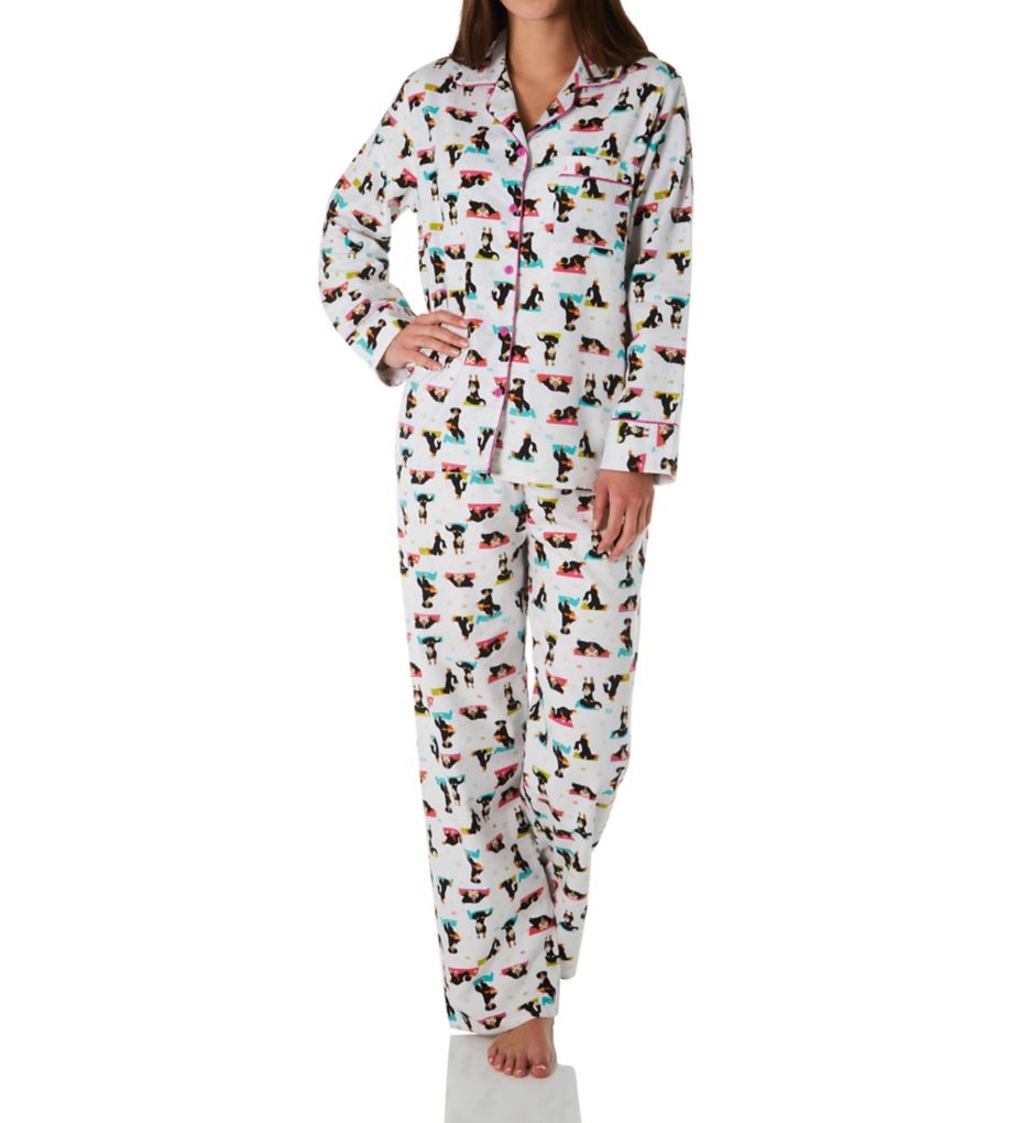 Yoga Dog Flannel Pajama Set-fs
