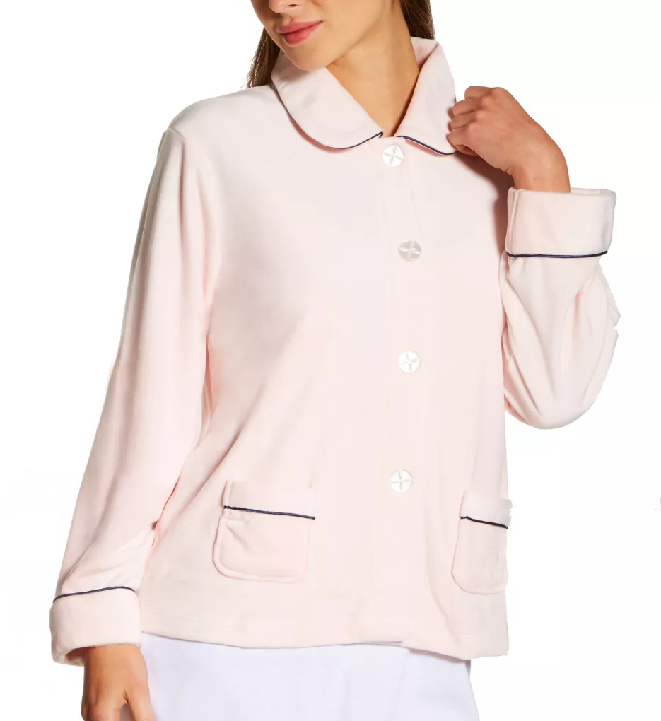 Ultra Soft Velour Bed Jacket Pink S