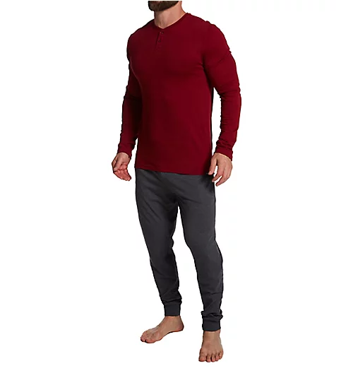 Kenneth Cole Holiday Long Sleeve Henley and Jogger Lounge Set 52A1022