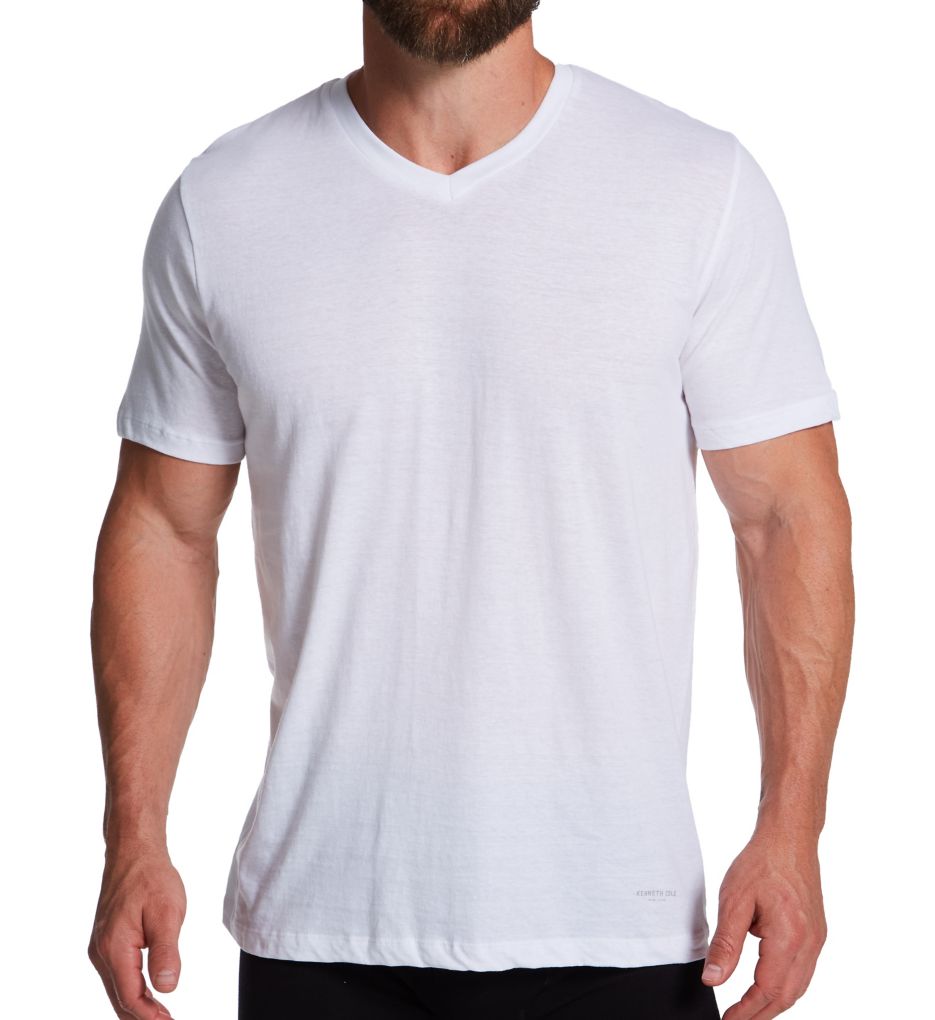 100% Cotton V-Neck Undershirt - 3 Pack-fs