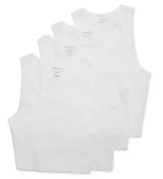 100% Cotton Ribbed Tank Undershirt - 4 Pack