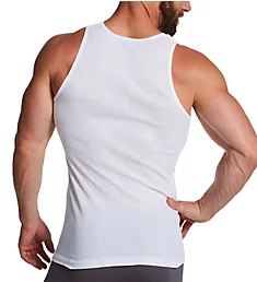 100% Cotton Ribbed Tank Undershirt - 4 Pack 033 White S