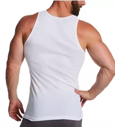 100% Cotton Ribbed Tank Undershirt - 4 Pack 033 White XL