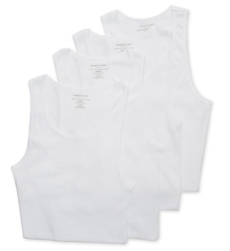 100% Cotton Ribbed Tank Undershirt - 4 Pack-cs2