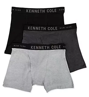 Classic Fit Cotton Stretch Boxer Brief - 3 Pack Black/Charcoal/Grey M