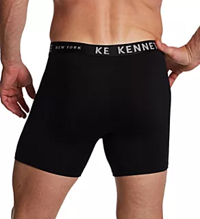 Classic Fit Microfiber Stretch Boxer Brief- 3 Pack Black/Red/Grey M