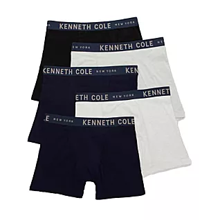 Classic Fit Cotton Stretch Boxer Brief - 5 Pack Black/Navy/Grey S