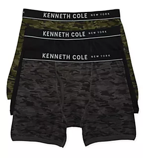 100% Cotton Classic Fit Boxer Brief - 3 Pack Camo/Black/BlackCamo L