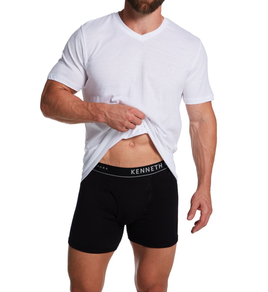 Kenneth Cole 100% Cotton Classic Fit Boxer Brief - 3 Pack 52W1019 - Image 5