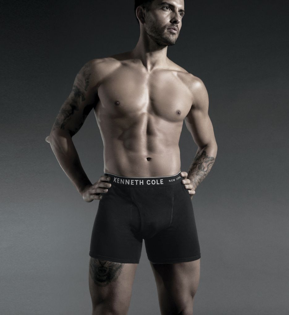 Kenneth Cole 100% Cotton Classic Fit Boxer Brief - 3 Pack 52W1019 - Image 6