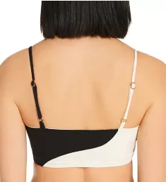 Color Block Ari Bandeau Bikini Swim Top Cream/Black XL