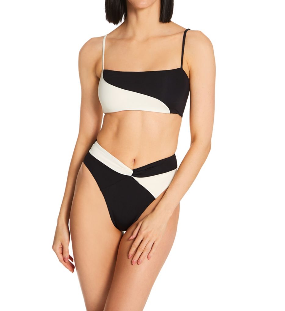 Color Block Ari Bandeau Bikini Swim Top-cs1