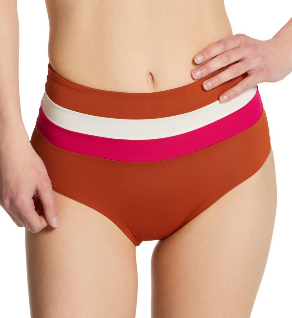 Striped Portia High Waist Swim Bottom