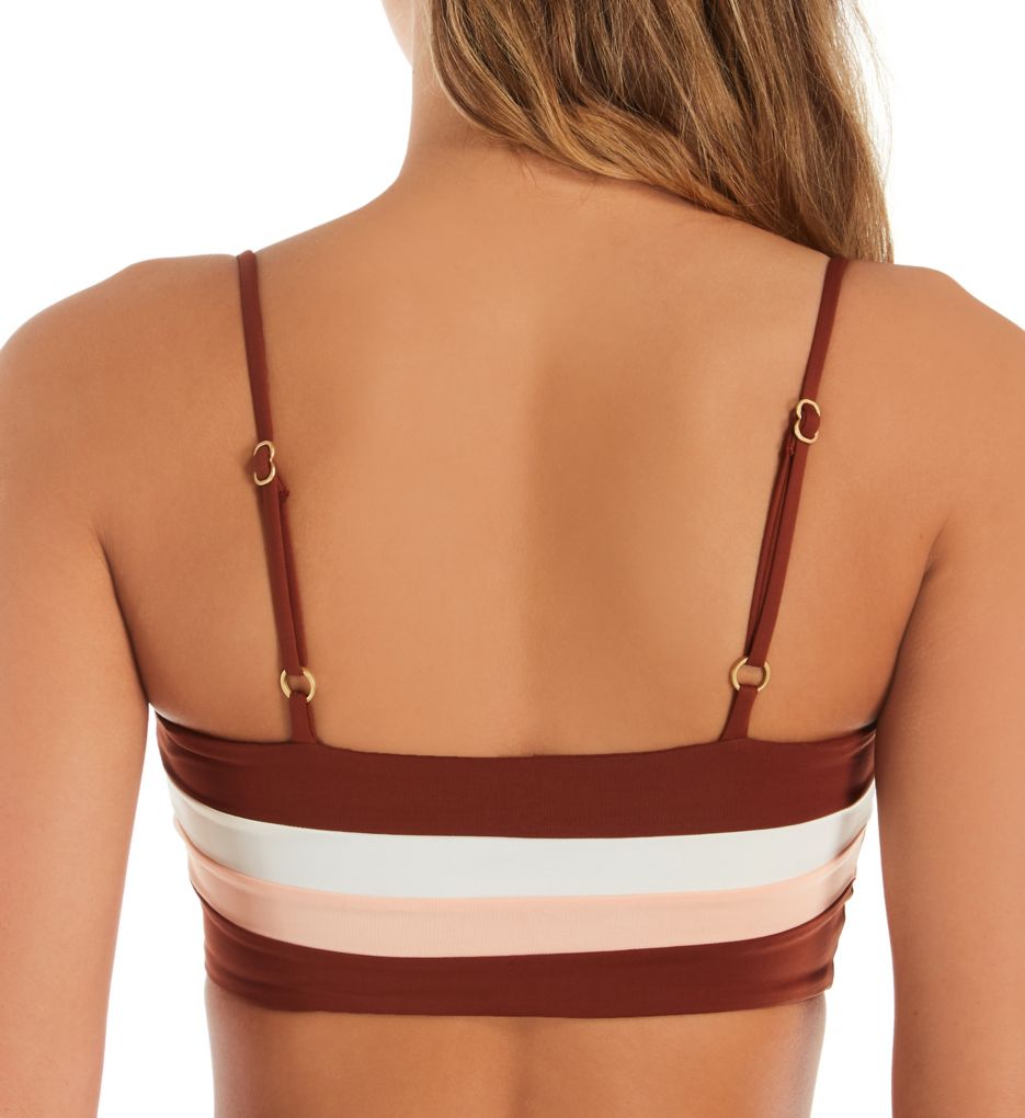 Color Block Rebel Stripe Bandeau Swim Top