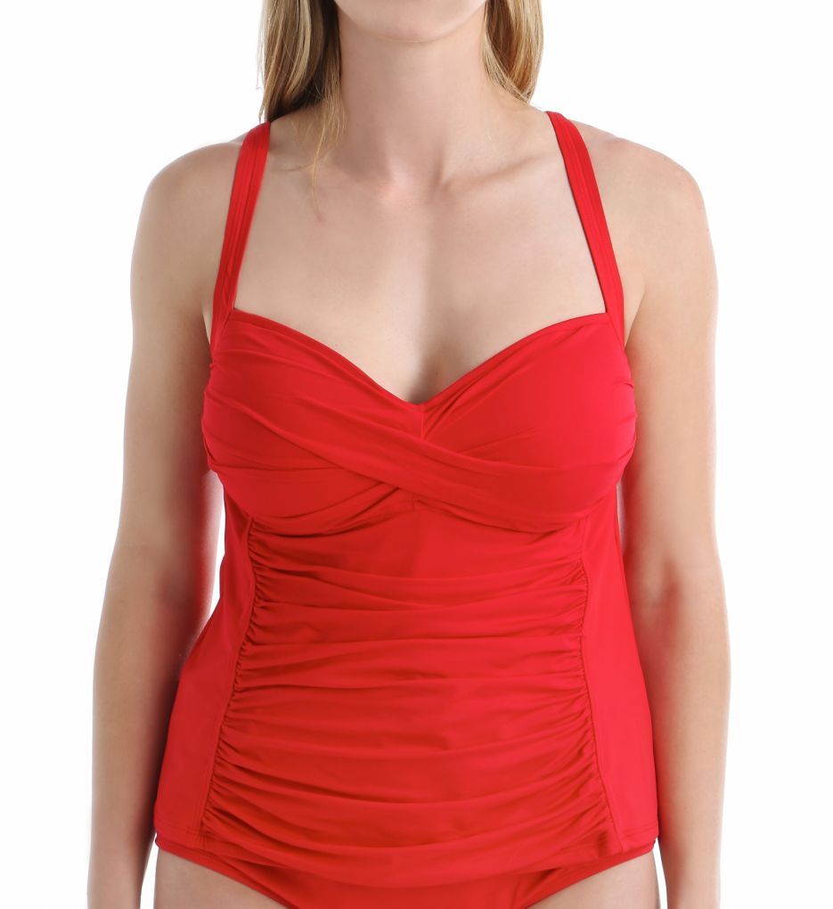 Island Full Figure Sweetheart Tankini Swim Top-fs