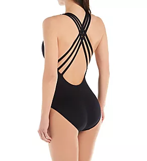 Island Goddess Multi Strap Mio One Piece Swimsuit Black 16