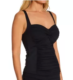 Island Goddess Twist Bandeaukini Swim Top Black 4