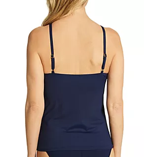 Island Goddess Keyhole High Neck Tankini Swim Top Indigo 8