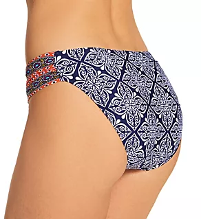 Mandala Dream Side Shirred Hipster Swim Bottom Indigo 14