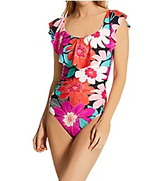 In Full Bloom Off The Shoulder Ruffle Swimsuit Multi 4